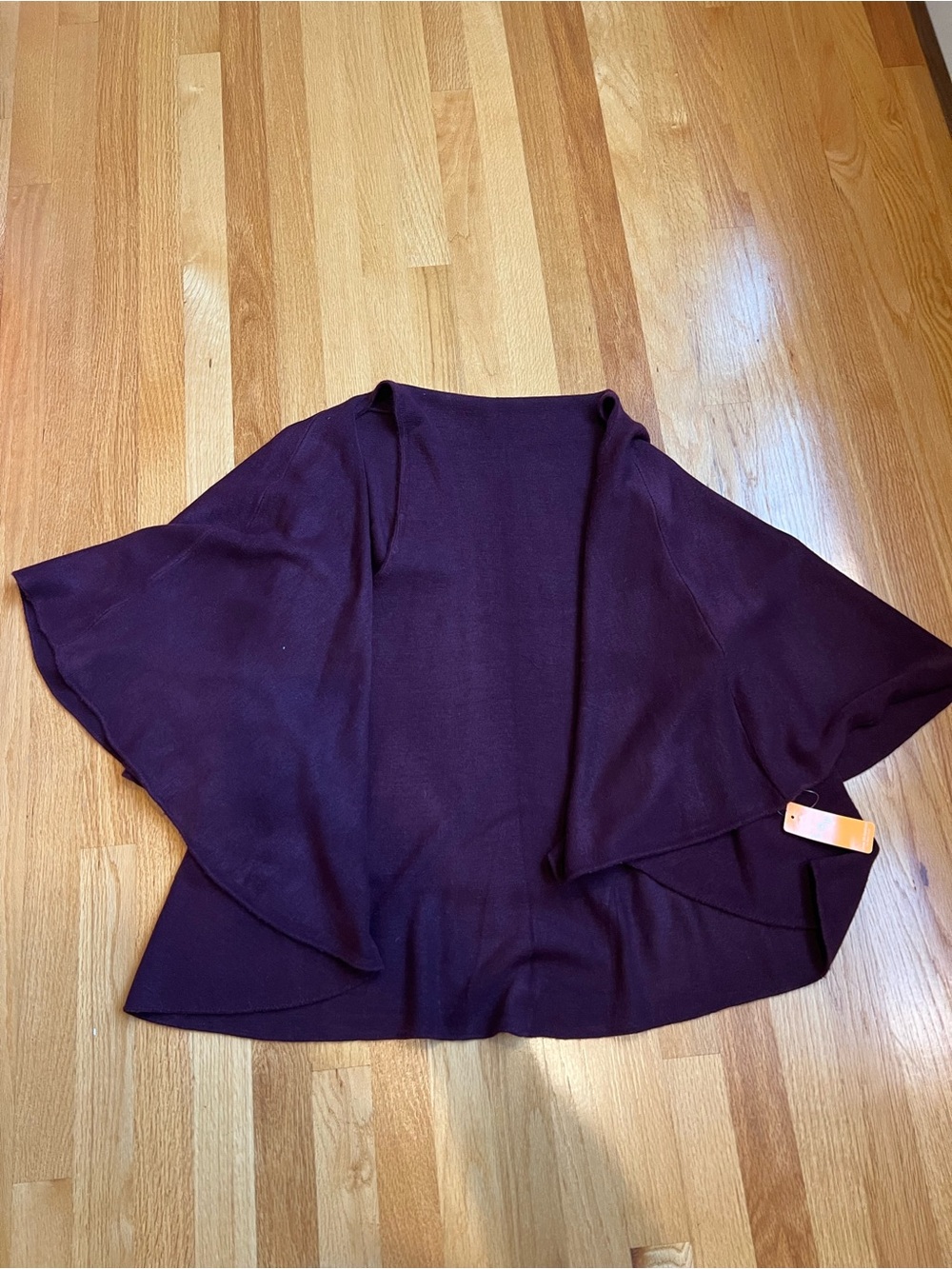 Women's Open-Front Sweater Cape - Deep Wine